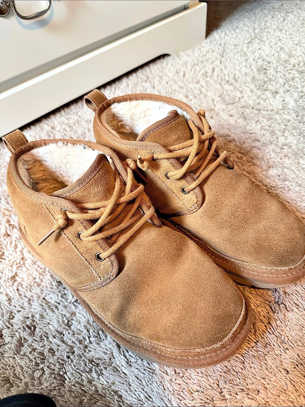 UGG Neumel Suede Shearling-Lined Boots Brown US 9